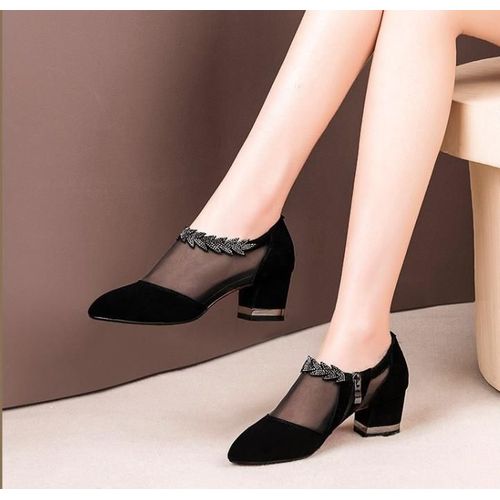 Escarpins Respirants En Maille  Talons Hauts Pour Femmes,Chaussures Provoqu Pour Femmes,Chaussures lgantes,Mode D't,Parker Pointu,Talons Optiques - 40