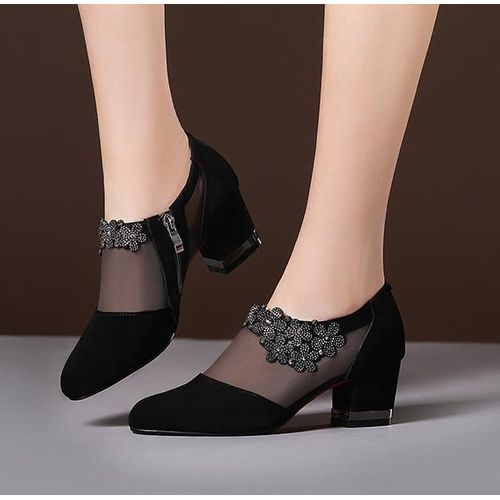 Escarpins Respirants En Maille  Talons Hauts Pour Femmes,Chaussures Provoqu Pour Femmes,Chaussures lgantes,Mode D't,Parker Pointu,Talons Optiques - 40