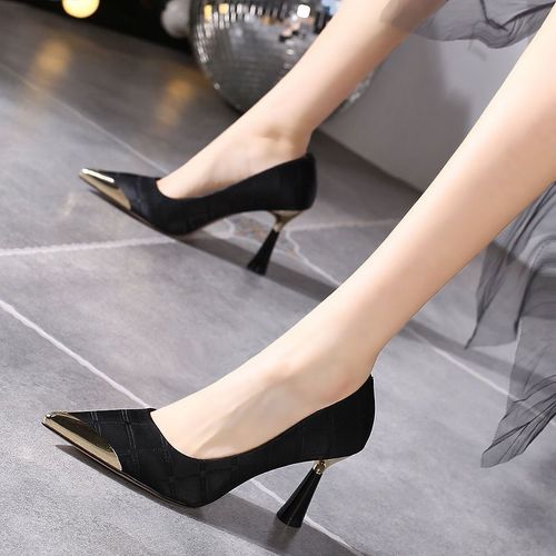 Escarpins Roses De Luxe Pour Femmes,Chaussures De Soire  Bout Pointu Et Stiletto En Mtal, Talons Hauts,2022 - 37