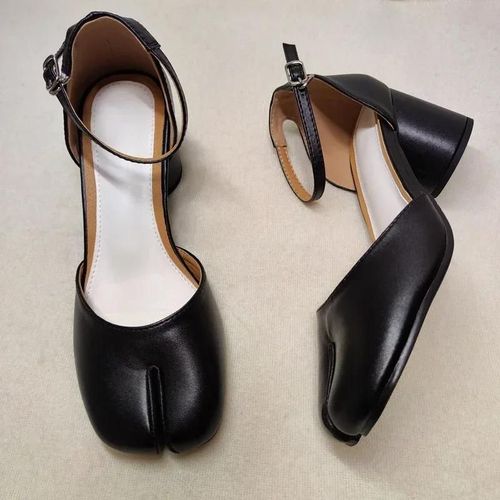 Escarpins Split Parker Ninja Tabi Pour Femmes,Talons De 6cm Et 3 1/2cm,Chaussures  Talons Hauts Ronds,Sandales Peu Profondes Avec Sangle - 38
