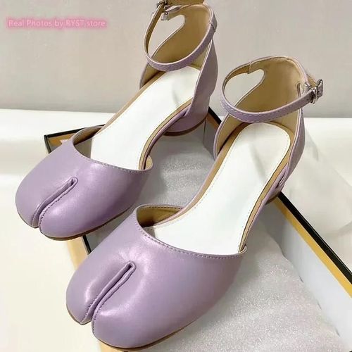 Escarpins Split Parker Ninja Tabi Pour Femmes,Talons De 6cm Et 3 1/2cm,Chaussures  Talons Hauts Ronds,Sandales Peu Profondes Avec Sangle - 41