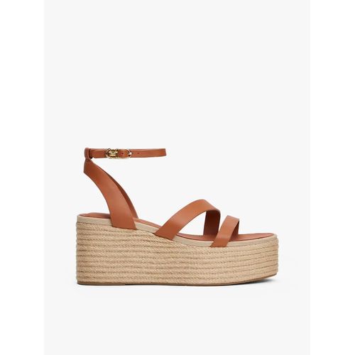 Espadrilles Compenses En Cuir Ankle Strap Leather Platform/Cinnamon Bark - 37