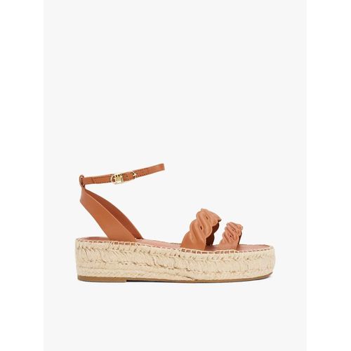 Espadrilles En Cuir  Motif Gaufr Leather Rope Real Espad Sandal/Cinnamon Bark - 42