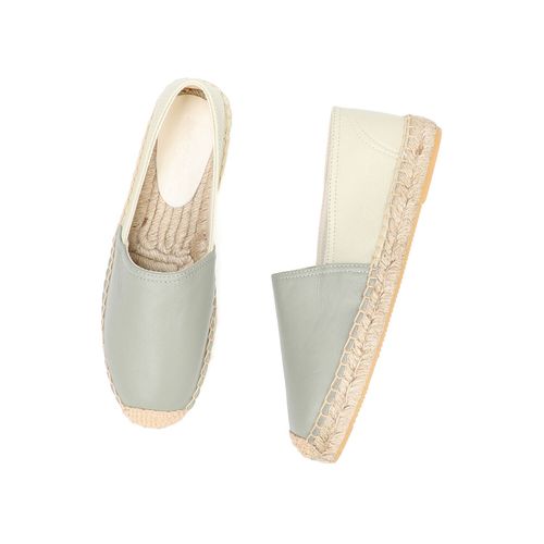 Espadrilles En Cuir Vritable Pour Femmes,Chaussures Plates Classiques,Tendance 2024