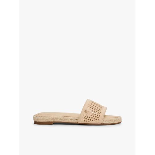 Espadrilles Mules En Maille Tricote Knit Mesh Espadrille Flat Sandal/Clayed Pebble - 36