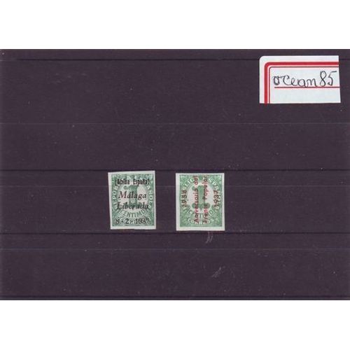 Espagne 1933 : Timbres Non-Denteles Pour Imprims 1 C.Vert - Lot De 2 Timbres Neufs Avec Diffrentes Surcharges