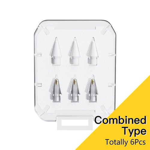 Essager-Ensemble d'embouts de crayon Apple,pointe de remplacement pour Apple Pays l 2,1re et 2me gnration,6 - White-A3136
