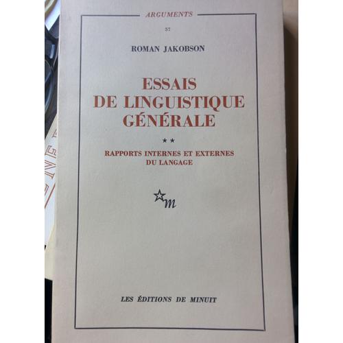 Essais De Linguistique Gnrale, Ii : Rapports Internes Et Externes Du Langage.   de roman jakobson