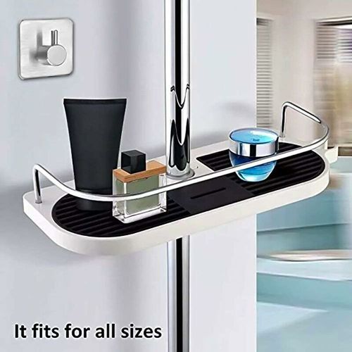 Etagere De Douche Telescopique Poteau Reglable Organiseur De Salle De Bain Multi-Fonction Porte-Savon Pour Ranger Shampooing Savon Lotion, 1 Crochets Serviettes Inclus Goodnice