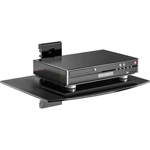 tagre flottante simple en verre avec tagre pour lecteur DVD / PS4 / botes de cbles / consoles de jeu / Sky Box / accessoires TV - tagre multimdia
