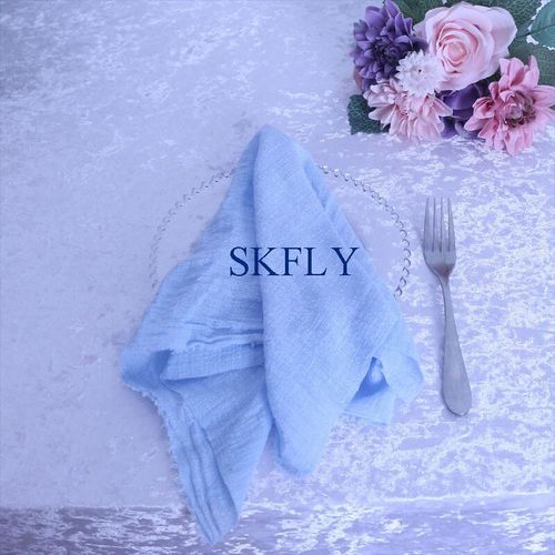 tamine En Coton Vert Terracotta Sur Mesure,Serviette Minrale De Table Menstruelle,Intersection Bleue,Fte De Mariage,Np013e6,40cm X 40cm,6 Pices Par Lot