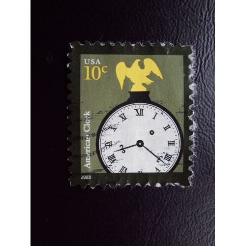 Etats-Unis...10c.U.S.A.Amrica Clock.Horloge Avec Aigle (Jaune) Oblitr.