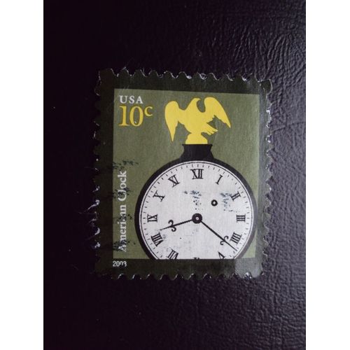 Etats-Unis...10c. U.S.A. Amrican Clock. Horloge Avec Aigle (Jaune) Oblitr.