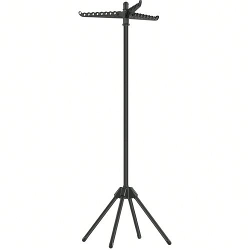 tendoir  linge, 3 Bras Rotatifs pour cintres, 4 Pieds, pour l'intrieur, Acier Inoxydable, pour jusqu' 27 Vtements, Hauteur 150 cm, Noir