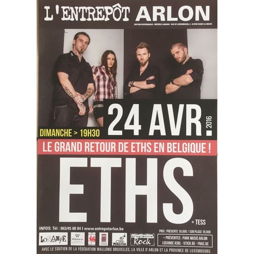 Eths - Tour 2016 - Affiche / Poster Envoi En Tube - 30x40 Cm