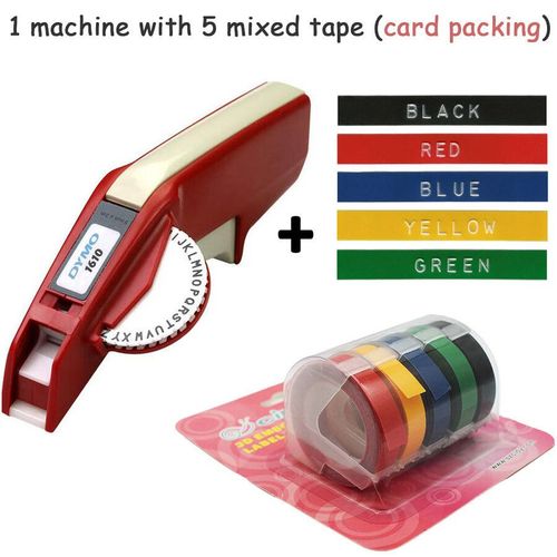 tiqueteuse manuelle 1610 pour gaufrage 3D,imprimante d'tiquettes 1610 en plastique 1610 pour organisateur Dymo Xpress - Type Machine with 5 mixed #A