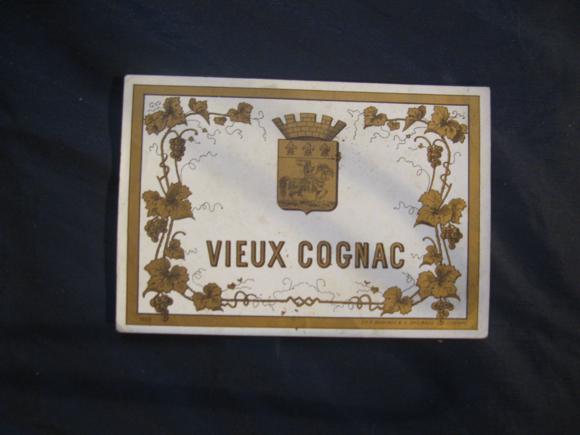 étiquette ancienne COGNAC VIEUX 