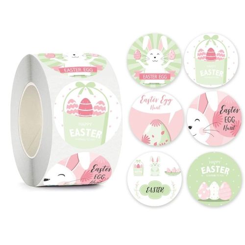 tiquette Autocollante Joyeux Pques, Autocollant Lapin Peeps, Rouleau De 6 Motifs Dessin Anim, Mignon, Nouveaut Fournitures De Fte 1 Pouce F1cc