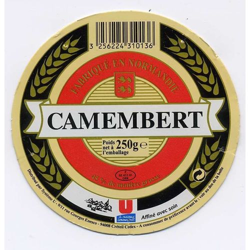 Etiquette De Fromage Camembert 