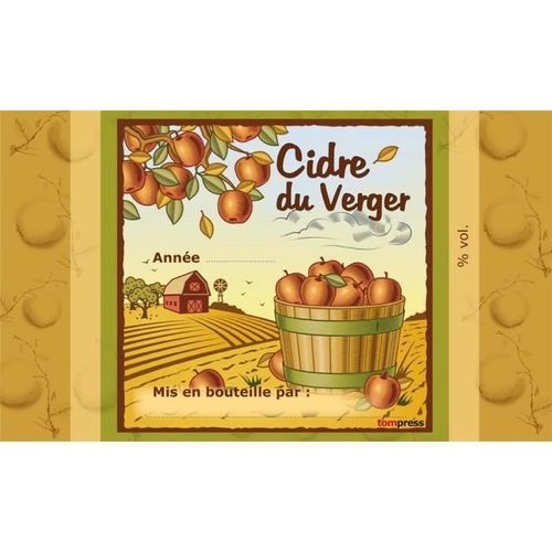 Etiquettes Pour Bouteilles De Cidre Par 24 - Tom Press