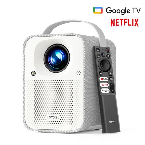 ETOE Seal Projecteur, 400 lumens ANSI, Google TV, 1080P natif, mise au point automatique et correction automatique du trapze, Google Assistant