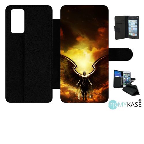 Etui  Rabat Pour Galaxy Note20 5g - Ange Flamme - Simili-Cuir - Noir