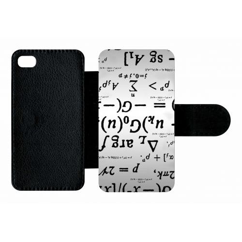 Etui A Rabat - Calcul Pi Math Fond Argent - Compatible Avec Apple Iphone 4s - Plastique - Bord Noir