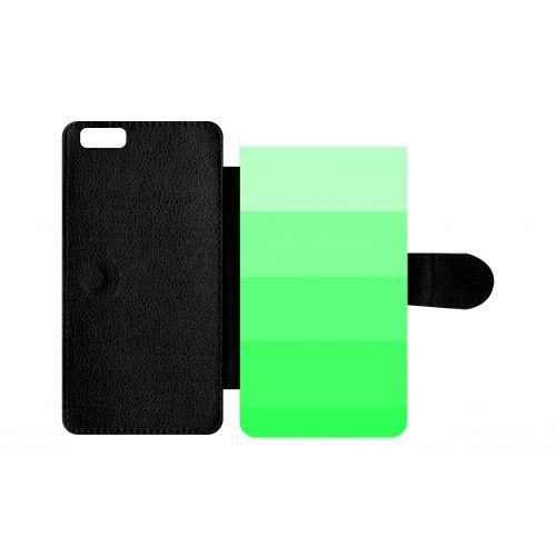 Etui A Rabat - Degrad Vert Fluo - Compatible Avec Apple Iphone 6 Plus - Plastique - Bord Noir
