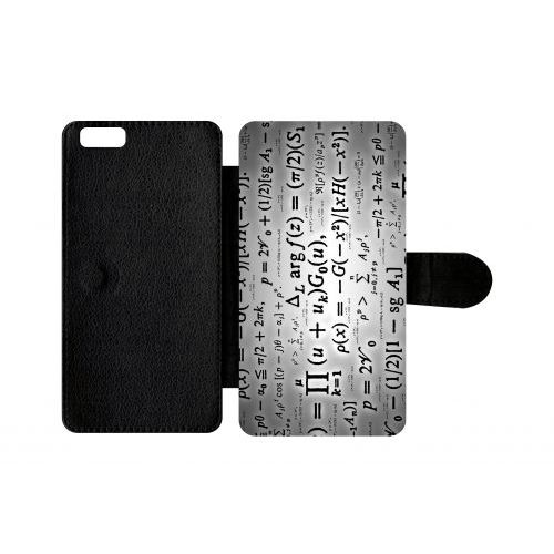 Etui A Rabat - Calcul Pi Math Fond Argent - Compatible Avec Apple Iphone 6s Plus - Plastique - Bord Noir