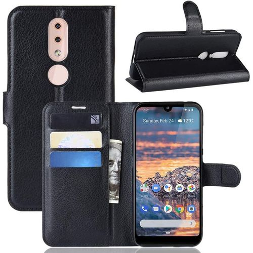 Etui  Rabat Compatible Avec Nokia 4.2 Etui  Rabat Nokia 4.2 Book Case Nokia 4.2 Etui Portefeuille En Cuir Synthtique Fermeture Magntique Noir