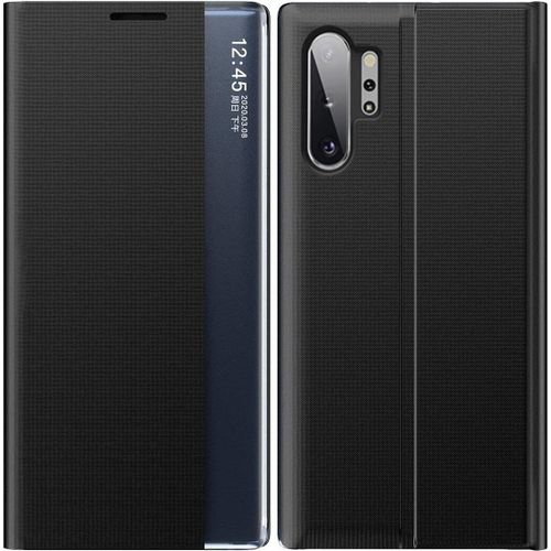 Etui  Rabat En Cuir Pour Samsung Galaxy Note 10+5g/4g. Poco X3 Nfc/20 Plus/Redmi Note 9 Pro/A12/A52/A42/A82/S 21+Coque/Sleep/Wake/Smart Holster/View Window tui Pour Tlphone Noir