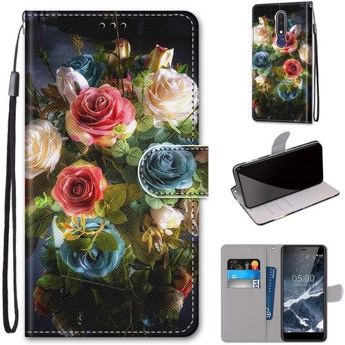 Etui  Rabat En Pu Cuir Pour Nokia 3.1 Flip Coque De Protection Avec Motif Charmant Pochette En Simili Cuir Etui A Rabat Carte Fentes Coque Nokia 3 2018 5.2