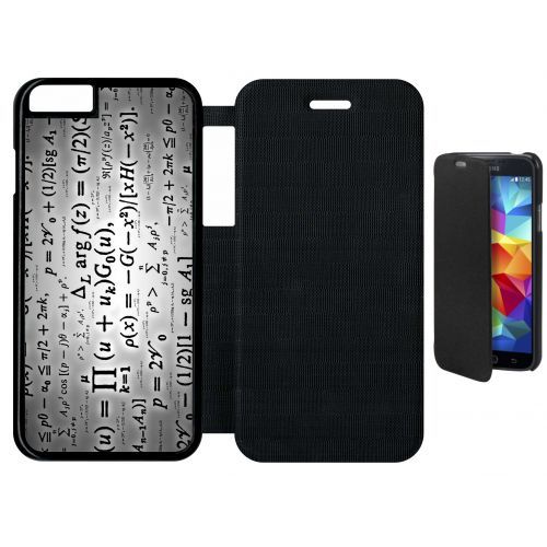 Etui A Flip Flap - Calcul Pi Math Fond Argent - Compatible Avec Apple Iphone 6s - Plastique - Bord Noir