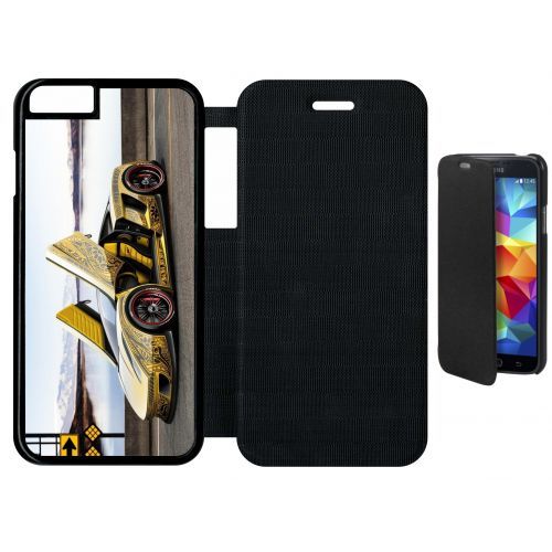 Etui A Flip Flap - Tuning Voiture Jaune - Compatible Avec Apple Iphone 6s - Plastique - Bord Noir