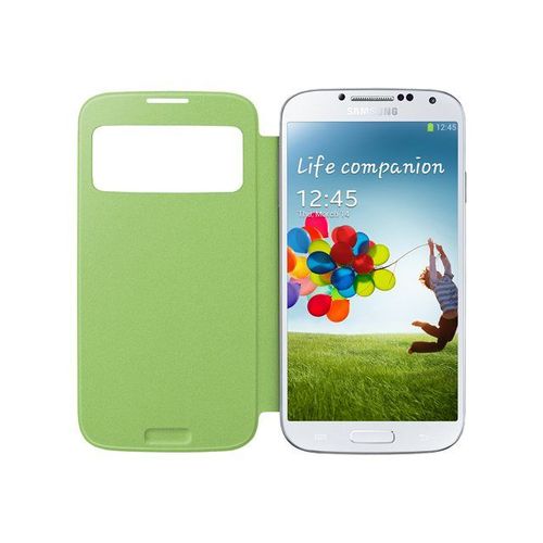 Samsung S View Ef-Ci950b - tui  Rabat Pour Tlphone Portable - Polyurthane, Polycarbonate - Vert-Jaune - Pour Galaxy S4