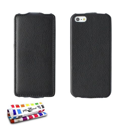 Etui A Rabat Iphone 5 5s Se Open Flip Noir Eco-Cuir (Pu)