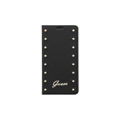 Etui  Rabat Latral Cuir Noir Motif Clous D'origine Guess
