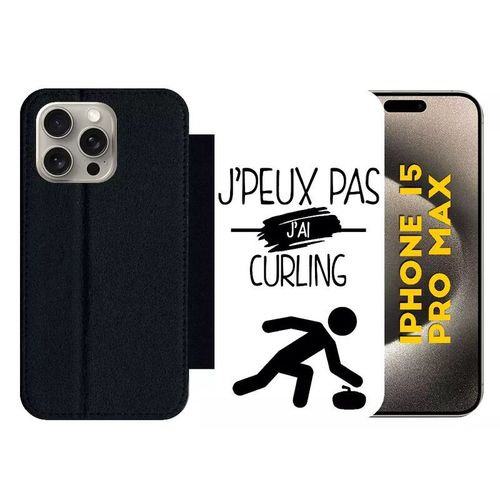 Etui  Rabat Pour Iphone 15 Pro Max - J Peux Pas J Ai Curling 1 - Silicone - Noir