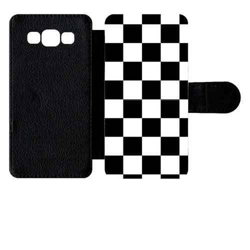 Etui  Rabat Galaxy A5 (2015) - Carr Noir Et Blanc Damier - Simili-Cuir - Noir