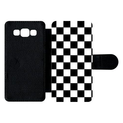 Etui  Rabat Galaxy A5 (2015) - Dammier Noir Et Blanc - Simili-Cuir - Noir