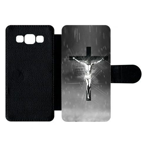 Etui  Rabat Galaxy A5 (2015) - Jsus Croix Noir Et Blanc - Simili-Cuir - Noir
