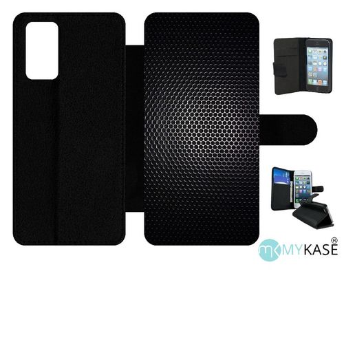 Etui  Rabat Pour Galaxy Note20 5g - Texture Effet Tole - Simili-Cuir - Noir