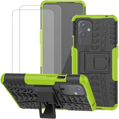 tui Antichoc Oneplus 9 5g 2021 Avec 2 Verres Tremps, Support Pliable, Double Protection Tpu - Design Prcision, Couleurs Vives, Compatibilit Exclusif