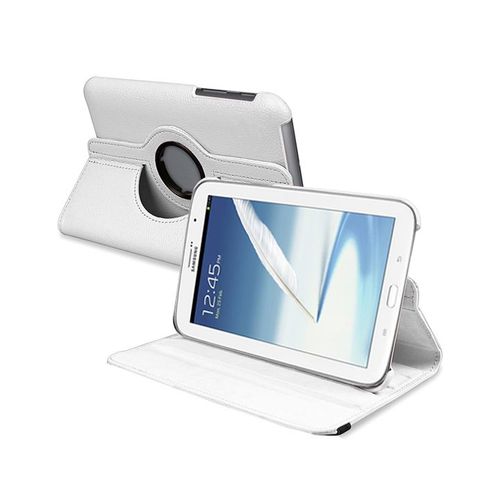 Etui Aspect Cuir Blanc Support Rotatif Pour Samsung Note 8-0 N5100