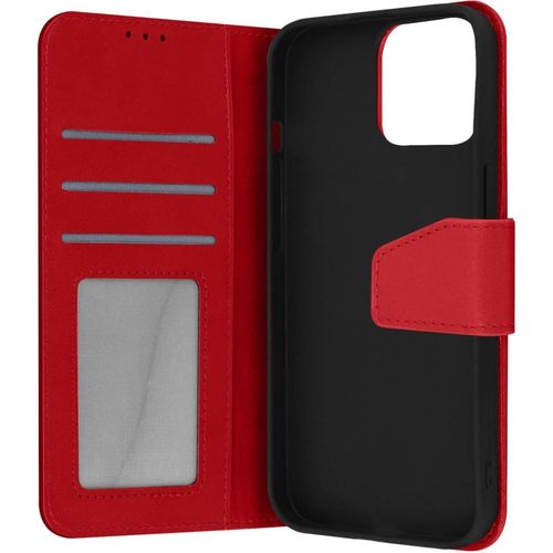 Etui Avizar Iphone 13 Pro Max Cuir Premium Rouge