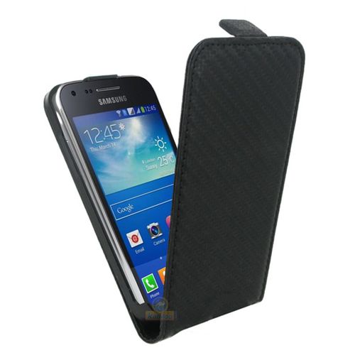 Etui Carbone Noir  Rabat Vertical Galaxy Core Plus G3500
