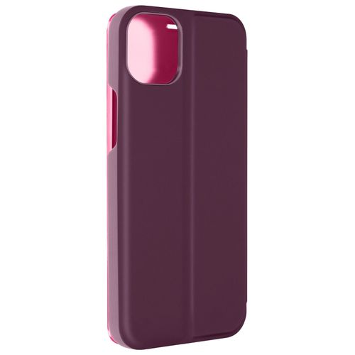tui Clear View Pour Iphone 15 Clapet Miroir Fonction Support Violet