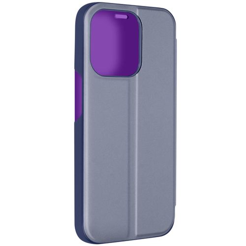 tui Clear View Pour Iphone 15 Pro Max Miroir Fonction Support Violet Lavande