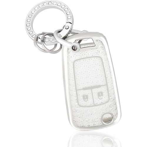 Etui Cles Coque De Cl Pour Opel Chevrolet Aveo Cruze Corsa Mokka Adam Astra Zafira Insignia Trax Spark Protecteur Cl Voiture Avec Porte-Cls Accessoire Voiture Cl  Tlcommande,Blanc