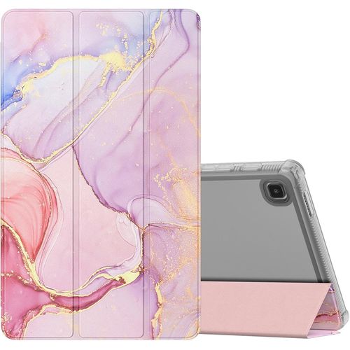 tui Compatible Avec Samsung Galaxy Tab A7 Lite 8.7 Pouces 2021(Sm-T227/Sm-T225/Sm-T220), tui  Trois Volets Anti-Chocs Coque De Protection Avec Support Dos Translucent, Marbre Rose Clair D.[F2922]